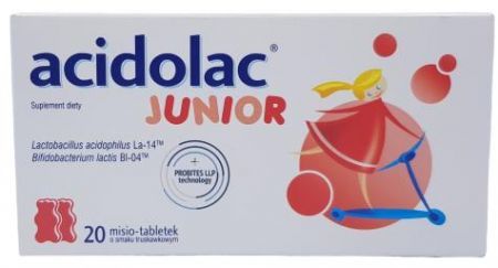 Acidolac Junior (o smaku truskawkowym) tab