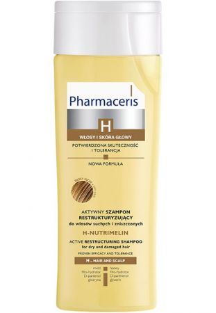 PHARMACERIS H Aktywny szampon restrukturyzujący do włosów suchych, włosy zniszczone zabiegami chemicznymi i fryzjerskimi H-NUTRIMELIN 250 ML